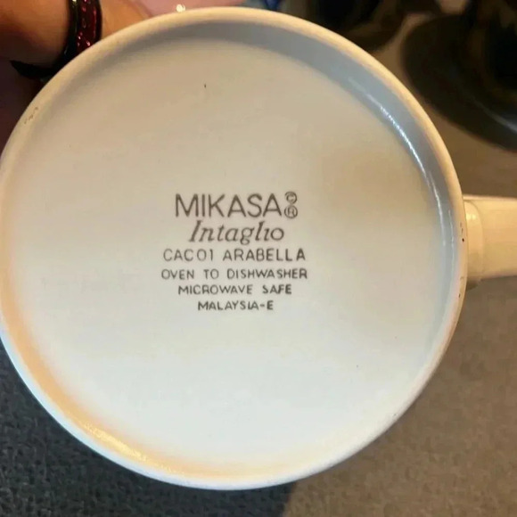 Mikasa Intaglio CAC 01 Arabella 4 Pc‎ Mug Set Art Deco Decor 80s Dinnerware - Picture 3 of 6